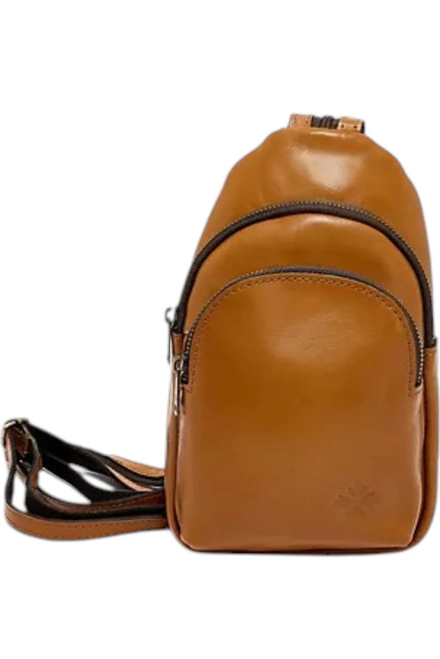 Patricia Nash Annalie Leather Convertible Sling Backpack Light Tan